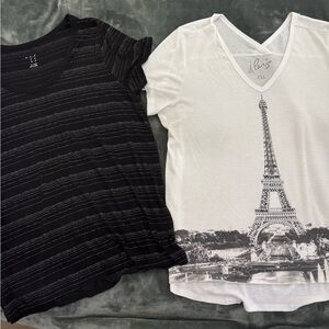 Altar'd State Black and White Eiffel Tower Tees